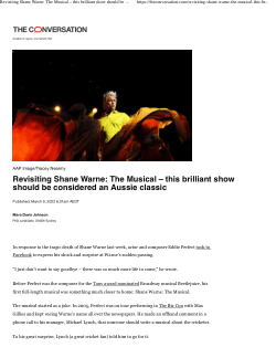 Item - Revisiting Shane Warne: The Musical – this brilliant show should ...