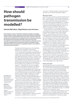 Item - How should pathogen transmission be modelled? - University of ...