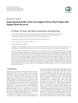 Item - Experimental study of the gas engine driven heat pump with ...