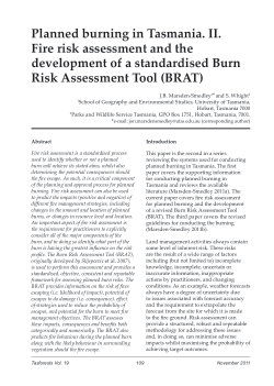 Item - Planned burning in Tasmania. II. Fire risk assessment and the ...