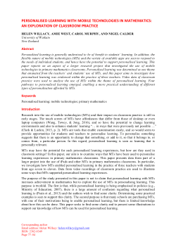 Personalised learning with mobile technologies in mathematics: An ...