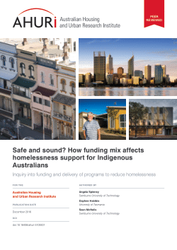 Safe and sound? How funding mix affects homelessness support for Indigenous Australians