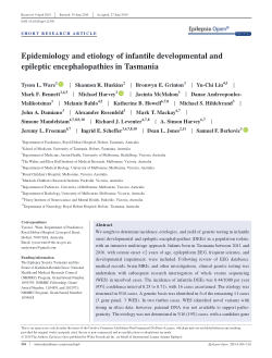 Epidemiology and etiology of infantile developmental and epileptic encephalopathies in Tasmania