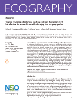 Trophic rewilding establishes a landscape of fear: Tasmanian devil