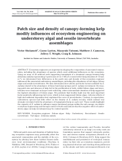Item - Patch size and density of canopy-forming kelp modify influences ...
