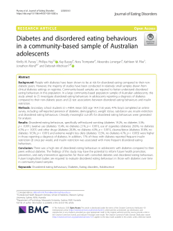 Diabetes and disordered eating behaviours in a community-based sample ...