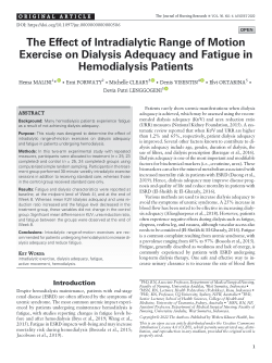 Item - The effect of intradialytic range of motion exercise on dialysis ...