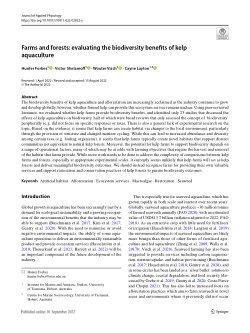 Item - Farms and forests: evaluating the biodiversity benefits of kelp ...