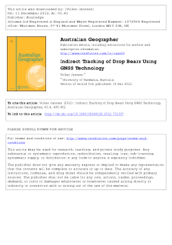 Item - Indirect tracking of drop bears using GNSS technology ...