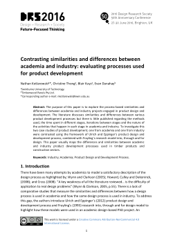 Contrasting similarities and differences between academia and industry: evaluating processes used for product development