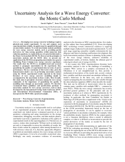 Item - Uncertainty analysis for a wave energy converter: the Monte ...