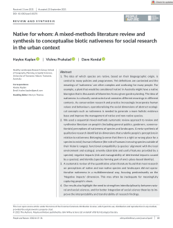 Native for whom: a mixed-methods literature review and synthesis to conceptualise biotic nativeness for social research in the urban context