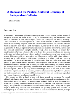 Mona and the political-cultural economy of independent galleries