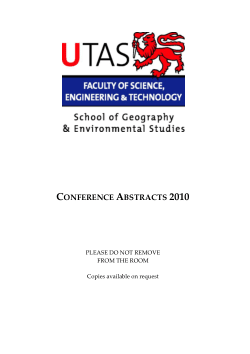 Item - School of Geography & Environmental Studies Conference Abstracts ...