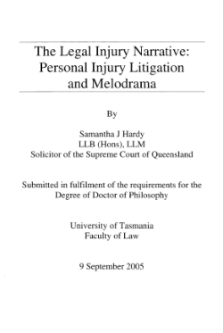 Item - The legal injury narrative : personal injury litigation and ...