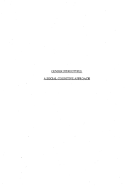 Item - Gender stereotypes : a social cognitive approach - University of ...