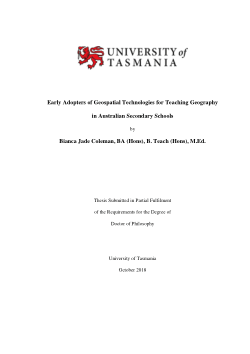 Item - Early adopters of geospatial technologies for teaching geography ...