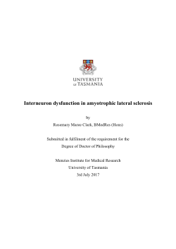 Interneuron dysfunction in amyotrophic lateral sclerosis