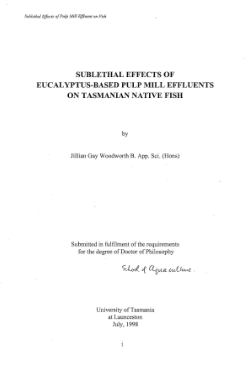 Item - Sublethal effects of Eucalyptus-based pulp mill effluents on ...