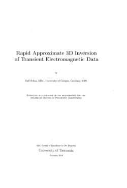 Item - Rapid approximate 3D inversion of transient electromagnetic data ...