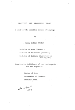 Item - Creativity and linguistic theory : a study of the creative ...