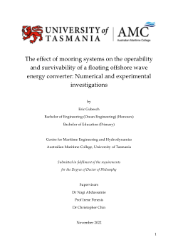 Item - The effect of mooring systems on the operability and ...