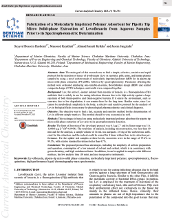 Item - Fabrication of a Molecularly Imprinted Polymer Adsorbent for ...