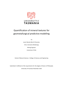 Item - Quantification of mineral textures for geometallurgical ...