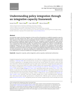 Item - Understanding policy integration through an integrative capacity ...