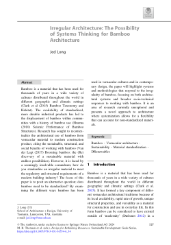 Irregular Architecture: The Possibility of Systems Thinking for Bamboo Architecture