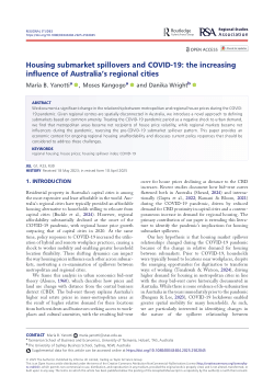 Housing submarket spillovers and COVID-19: the increasing influence of Australia's regional cities