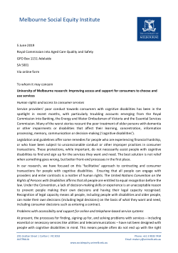 Item - Submission to the Royal Commission into Aged Care Quality and ...