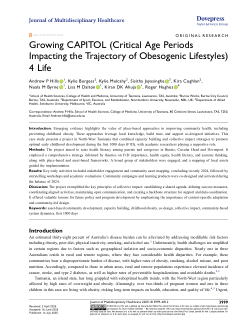 Growing CAPITOL (Critical Age Periods Impacting the Trajectory of ...