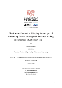 Item - The human element in shipping : an analysis of underlying ...