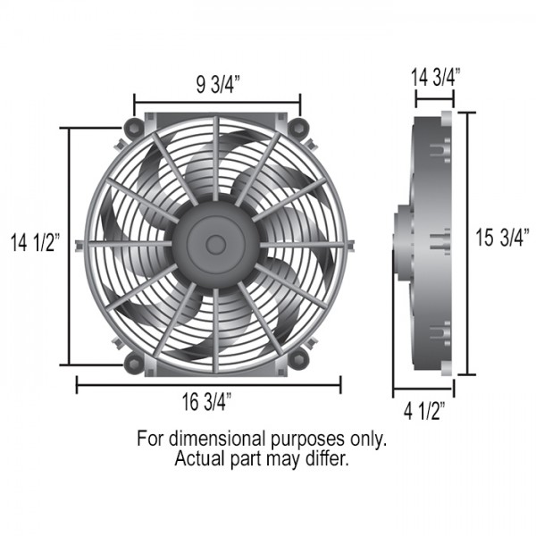 Tornado Electric Fan; Standard Kit 16 Inch National Auto Parts Depot