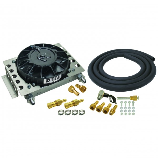 thumbnail image 2 of Derale 15950 Atomic 15-Row Remote Transmission Cooler Kit – -8AN, Electric Fan, Thermostat 2 of 5