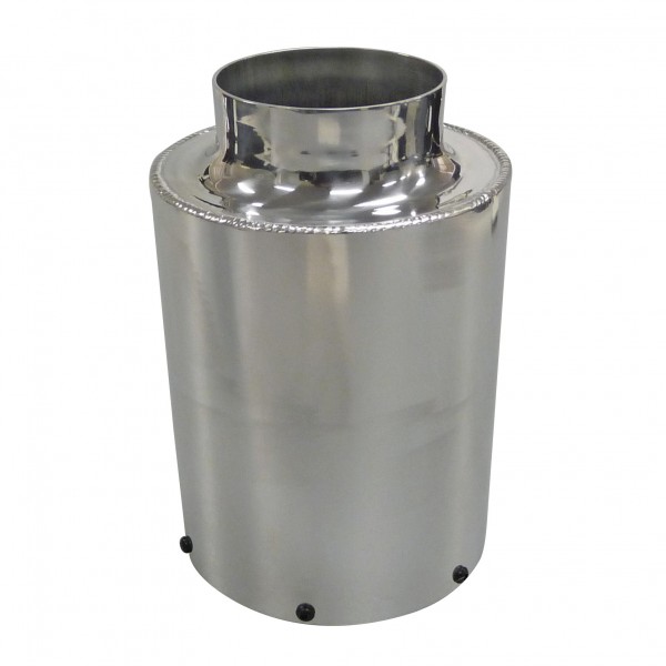 Air Box Universal Inline 4 Inch Inlet/Outlet 6.1 Inch Diam (Polished Alloy) (Replaces 9831