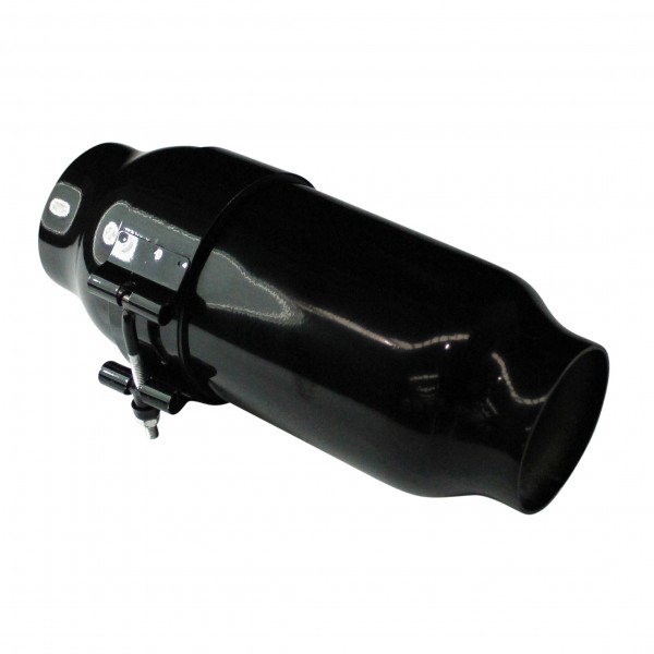 Air Box Universal Inline 3 Inch Inlet/Outlet 4 Inch Diam (Black Alloy) National Auto Parts Depot