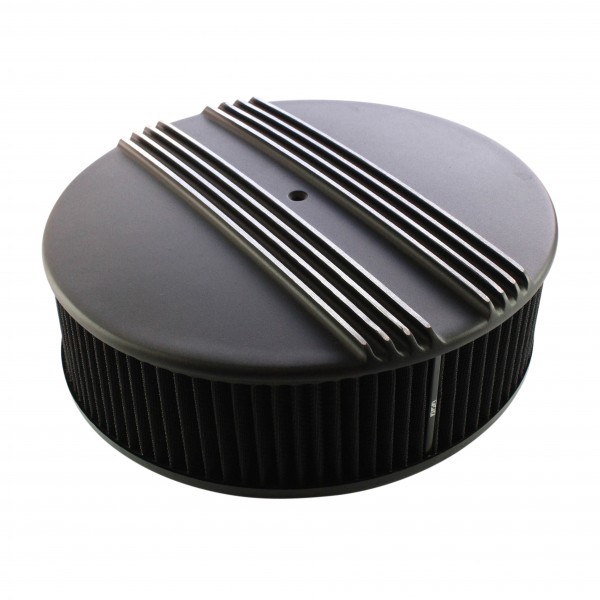 TFI Racing Chrome Air Filter – 14x3 – Recessed Base – Black Washable – For Holley/Rochester