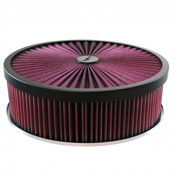 thumbnail image 2 of TFI Racing Extraflow Blue Chrome Air Filter Cleaner – 14x2, Fits Holley 5-1/8 Recessed Base 2 of 3