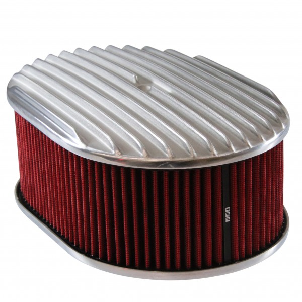 12" Oval Finned Aluminum Air Cleaner – 4-Barrel, Hot Rod, Performance
