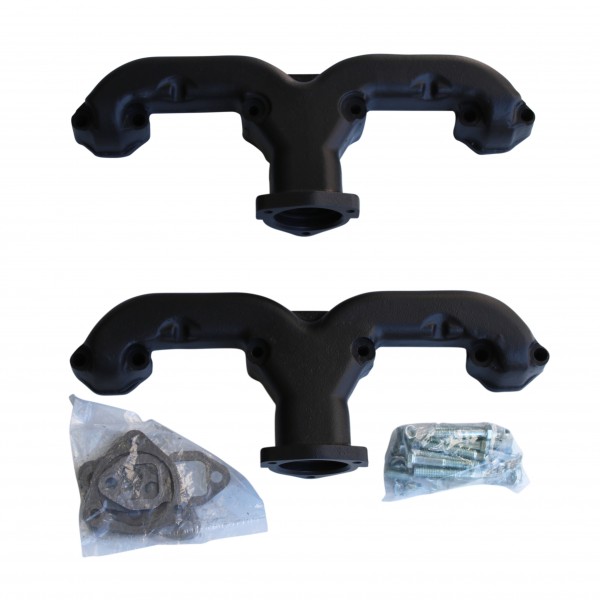 Rams Horn Exhaust Manifolds For Small Block Chevy - Complete Kit With Gaskets & Hardware