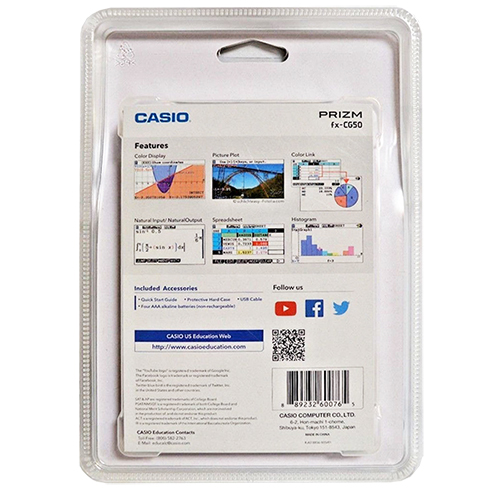 Casio Fx Cg50 L Ih Prizm Color Graphing Calculator With White Hard Case Ebay