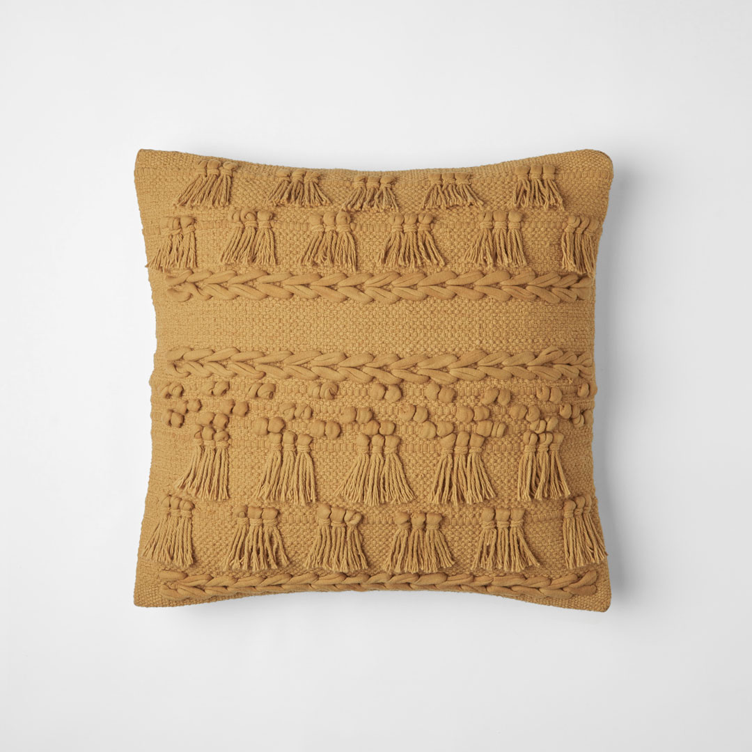 Zanzibar Cream Tassel Cushion Bed Bath N' Table