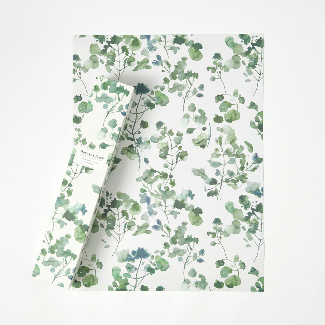 Buy Drawer Liners Set Of 6 White Green Online Bed Bath N' Table