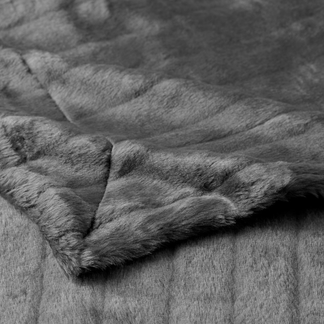 Buy Faux Fur Throw Dark Grey Online Bed Bath N' Table