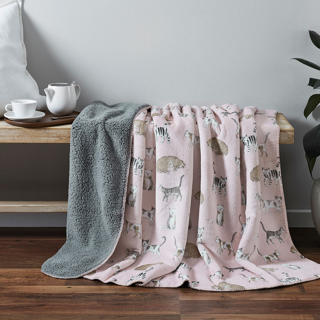 Buy Sherpa Print Throw Blush Online Bed Bath N' Table