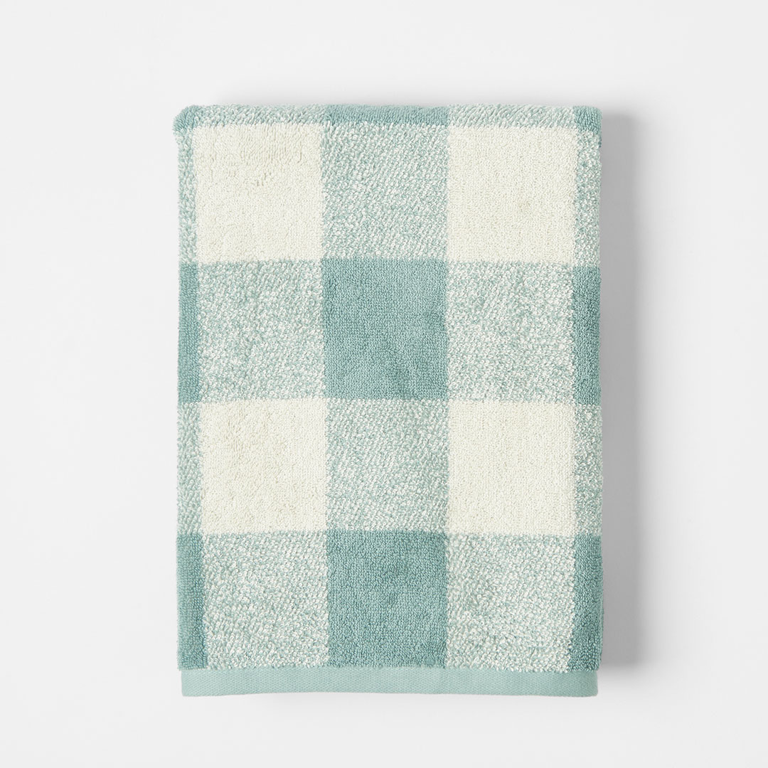 Buy Gingham Towel Pale Blue Online Bed Bath N' Table