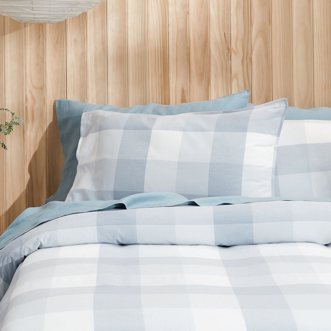 Buy Lincoln Quilt Cover Blue Check Online Bed Bath N' Table