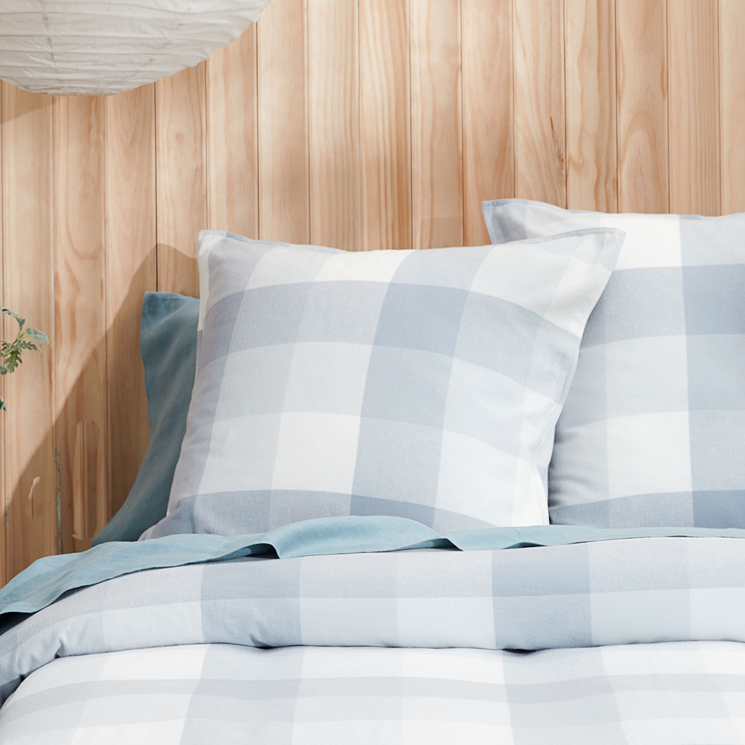 Buy Lincoln Quilt Cover Blue Check Online Bed Bath N' Table